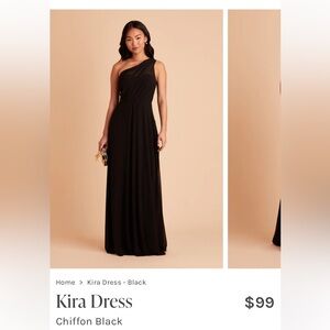 Birdy grey Kira dress in black chiffon NWT